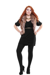 young woman with night fashion clothing