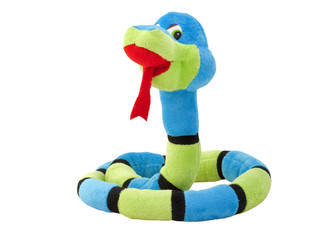 Naklejka premium soft toy snake against white background
