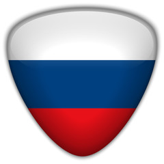 Russia Flag Glossy Button