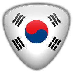 South Korea Flag Glossy Button