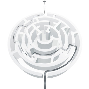 Vector illustration of a simple white maze