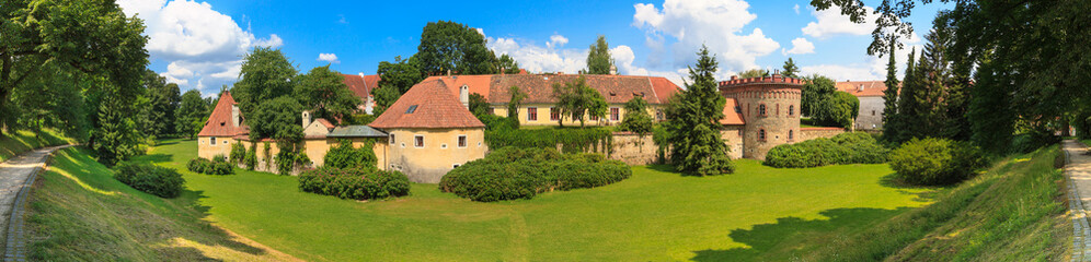 Fototapeta na wymiar Old town fortification in Trebon (in German Wittingau), Czech Re
