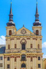 Fototapeta na wymiar Jihlava (Iglau) Main (Masaryk) Square with Saint Ignatius Church