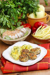 Schnitzels with potatoes