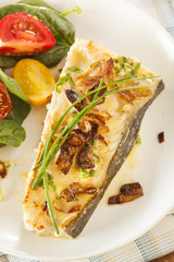 Organic Homemade Grilled Halibut Fish