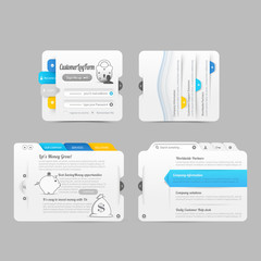 Website template design menu navigation elements with icons