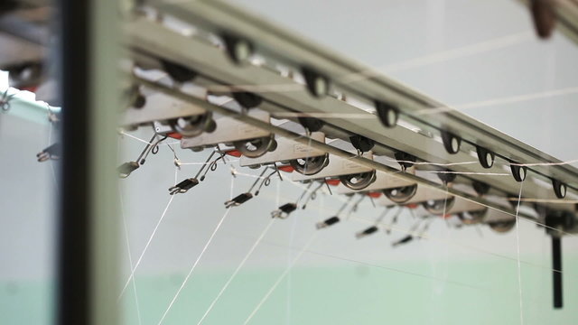 Threads holders on weaving machine