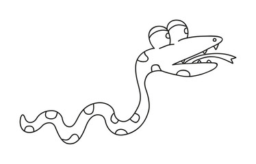 illustration of isolated hand drawn snake vector 