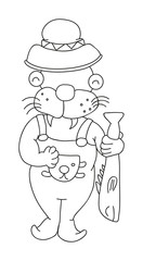 illustration of isolated hand drawn seal vector