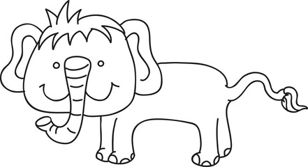 illustration of isolated hand drawn elephant vector 