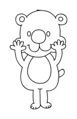 illustration of isolated hand drawn bear vector 