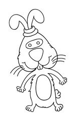 illustration of isolated hand drawn rabbit vector