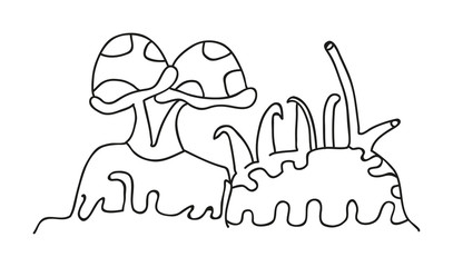 illustration of isolated hand drawn coral vector 