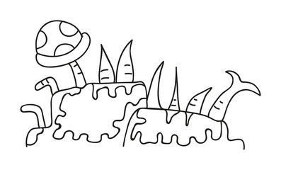 illustration of isolated hand drawn coral vector 