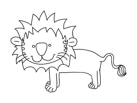 illustration of isolated hand drawn lion vector © Jehsomwang