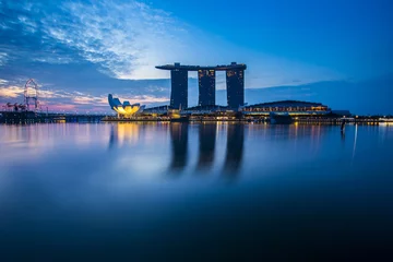 Zelfklevend Fotobehang Marina Bay view with twilight. Singapore © 2nix