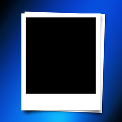 Photo frame on Abstract blue template background with lighting f