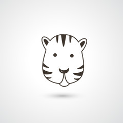 Tiger head icon vector 