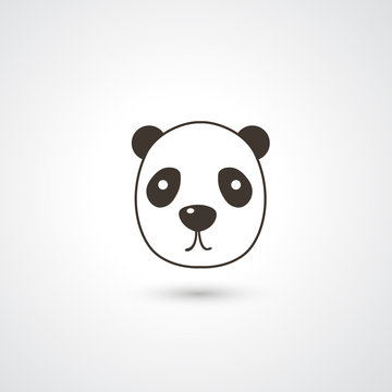 Panda head icon vector 