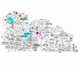 Obraz premium Business colorful sketch