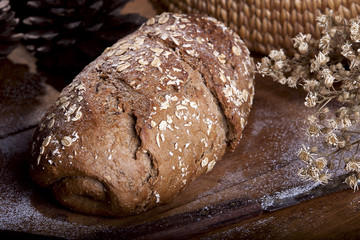 whole wheat bread on kitchen table