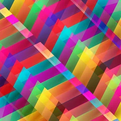 Papier Peint photo Lavable Zigzag abstrait 3d avec des couleurs vives