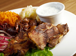 Roast boiled tongue and  liver