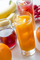 mixed fresh cold fruit juices