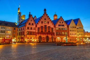 Historic Center of Frankfurt at night