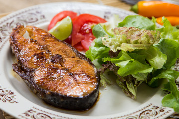 fish steak.