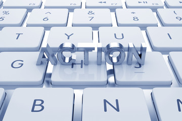 Actoion text on computed keyboard