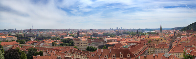 Fototapeta na wymiar Panorama of Prague in summer day, Czech Republic