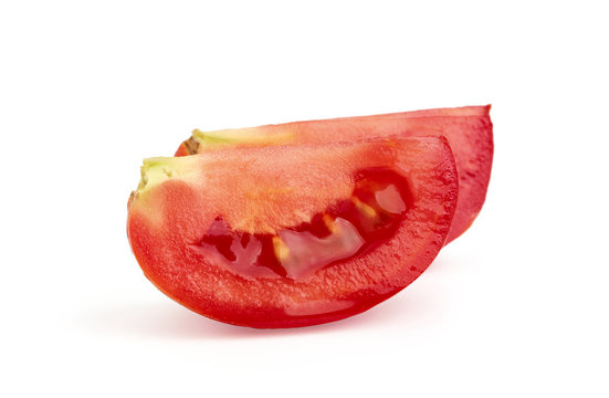 Fresh, sliced ​​tomato.