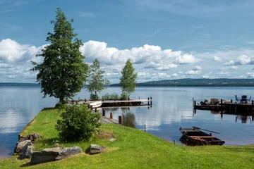 Deurstickers Summer morning at Lake Siljan in Sweden © rolf_52