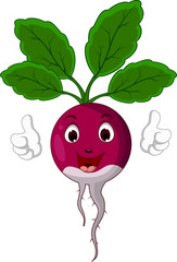 radish cartoon thumbs up