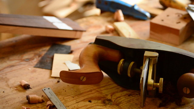 Wood planer in workplace