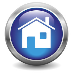 Obraz premium Icône maison bleu