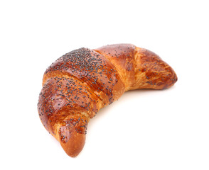 Appetizing croissant with poppy.