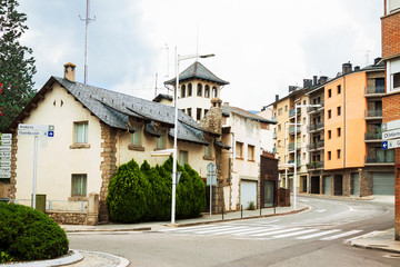 Fototapeta na wymiar street of catalan town. La Seu d'Urgell, Catalonia