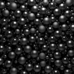 Black pearls abstract background - computer generated.