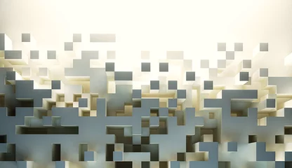 Gordijnen Abstract cube design background - computer generated render © 123dartist