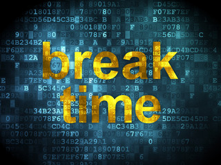 Fototapeta premium Time concept: Break Time on digital background