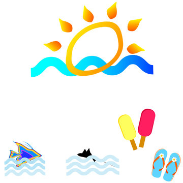 sun and summer icon vector illustration