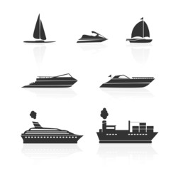 Boats and ships icons set
