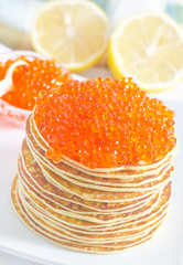 pancakes with caviar