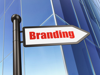 Advertising concept: Branding on Building background