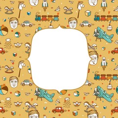 Baby frame with funny children pattern