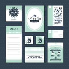 Set of vintage wedding cards