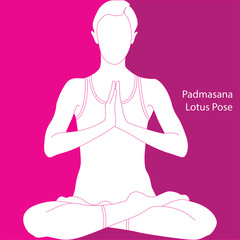 Girl sitting in the lotus position - padmasana