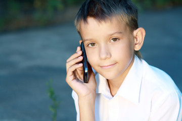 boy ten years with Cell Phone